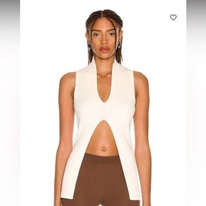 Atoir Cream Ribbed Cut-Out Tank Top